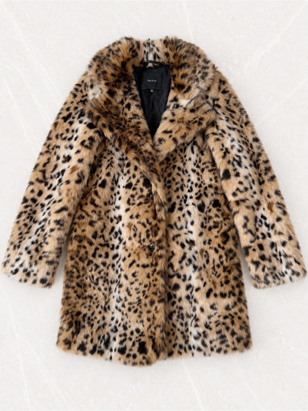 Talula Aritzia Woman Leopard Animal Print Faux Fur Coat XXS Boho Classic Folk